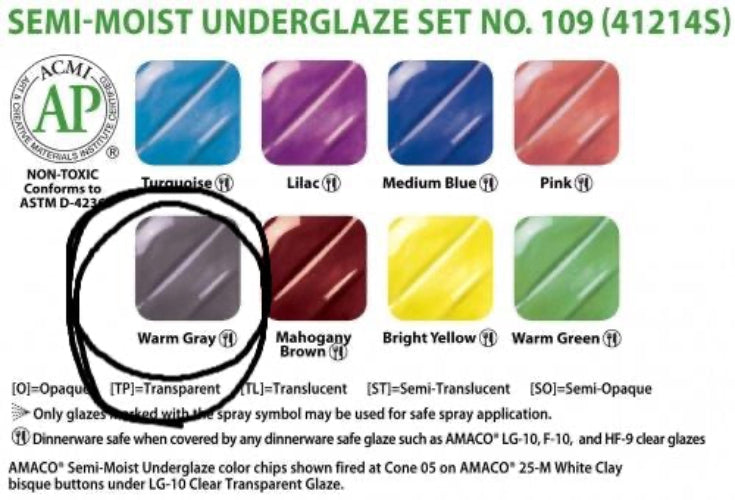 Semi Moist Underglaze Refill Warm Gray